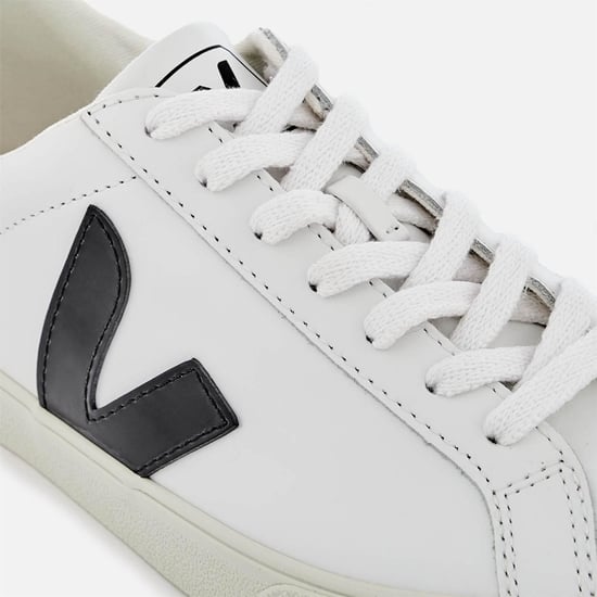 Women's VEJA Esplar Leather Court Trainers in White/Black - Image 4