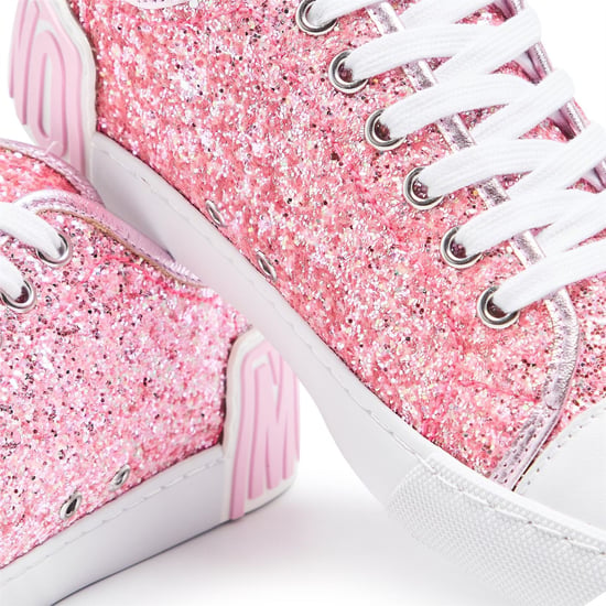 Women's Moschino Low Top Trainers in Pink - Image 3