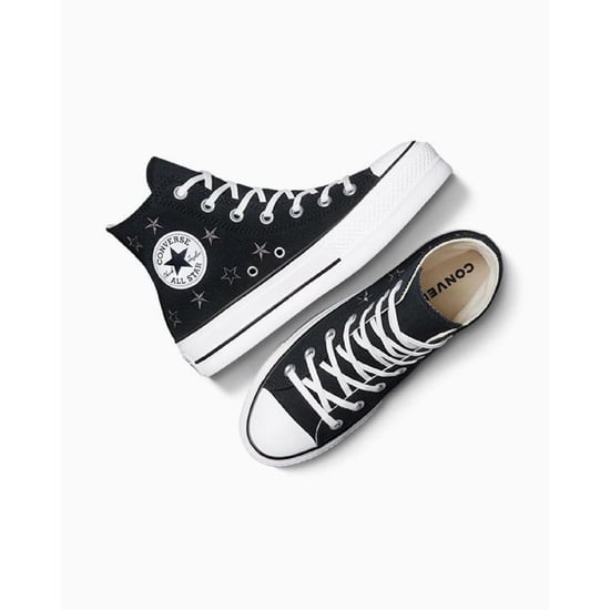 Women's Converse Chuck Taylor All Star Lif Canvas High Top Trainers in 001-Black/Nat - Image 3