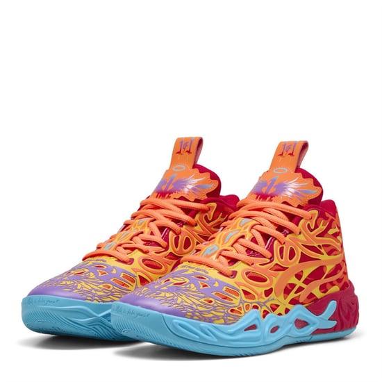 Boys Puma Mb.04 Phoenix Jr Basketball Trainers Unisex Kids in Red-Orange Gl - Image 1