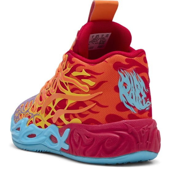 Boys Puma Mb.04 Phoenix Jr Basketball Trainers Unisex Kids in Red-Orange Gl - Image 5