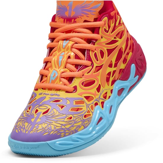 Boys Puma Mb.04 Phoenix Jr Basketball Trainers Unisex Kids in Red-Orange Gl - Image 6