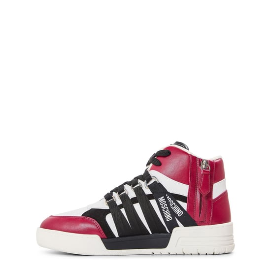Boys Moschino Court Trainers in White - Image 2