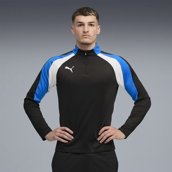 Men's Puma Individualliga Quarter Zip Drill Top in Black/Wh - Image 3