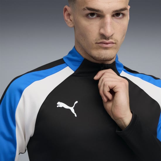 Men's Puma Individualliga Quarter Zip Drill Top in Black/Wh - Image 4