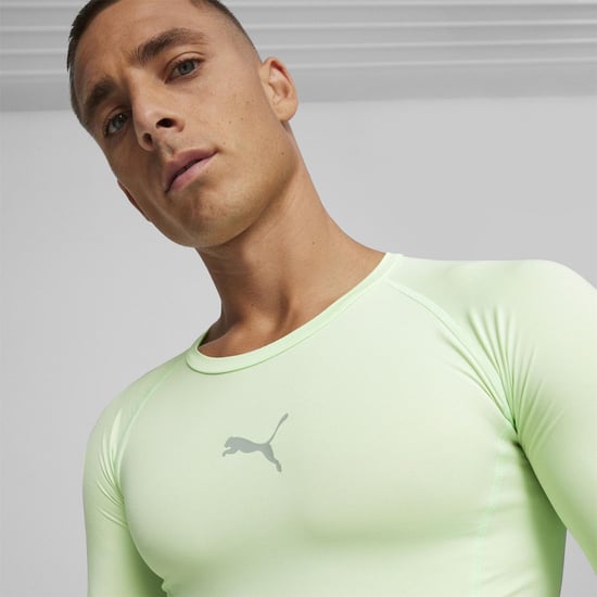 Men's Puma Liga Baselayer Tee Ls T-Shirt in Fresh Mint - Image 6