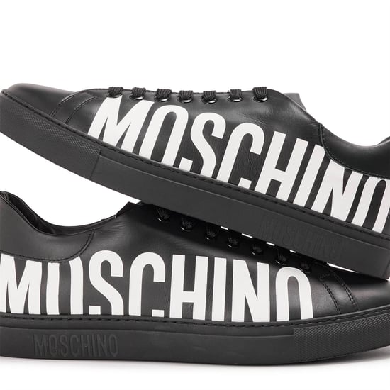 Men's Moschino Low Top Trainers in Black - Image 3