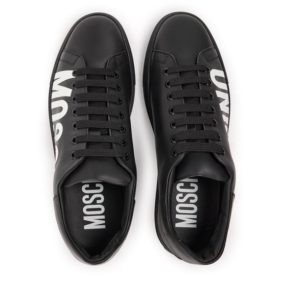 Men's Moschino Low Top Trainers in Black - Image 4