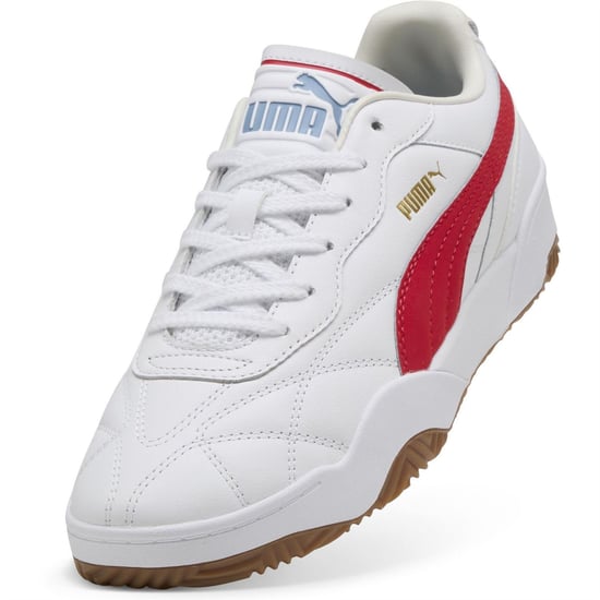 Men's Puma Tifosi Lux Low Top Trainers in Puma White-Fo - Image 6