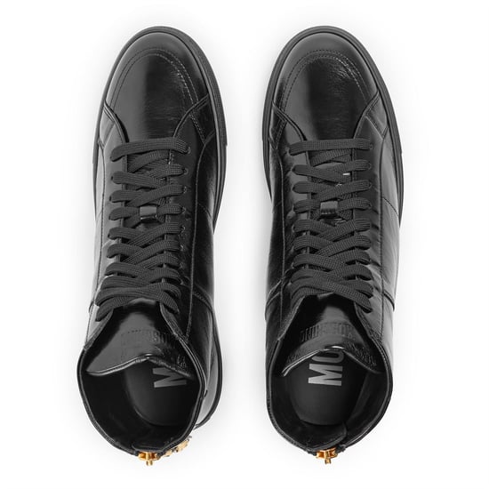 Men's Moschino Court Trainers in Black - Image 4