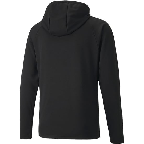 Men's Puma Teamliga Training Fleece Hoody in Black/White - Image 2