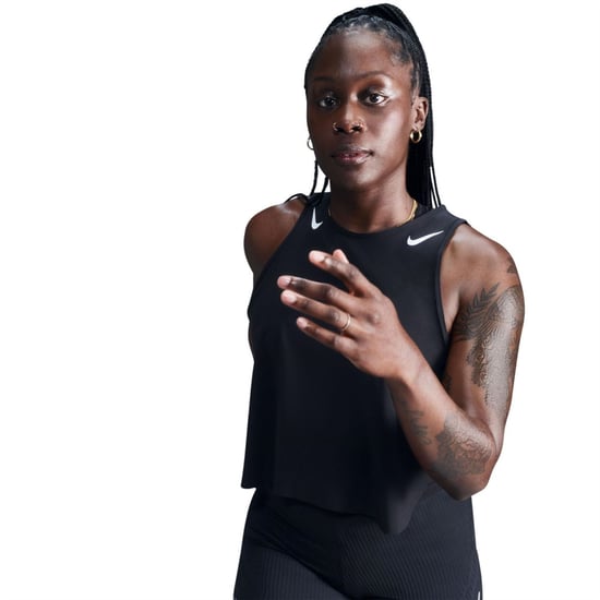 Women's Nike Aeroswift Running Vest in Black/White - Image 2