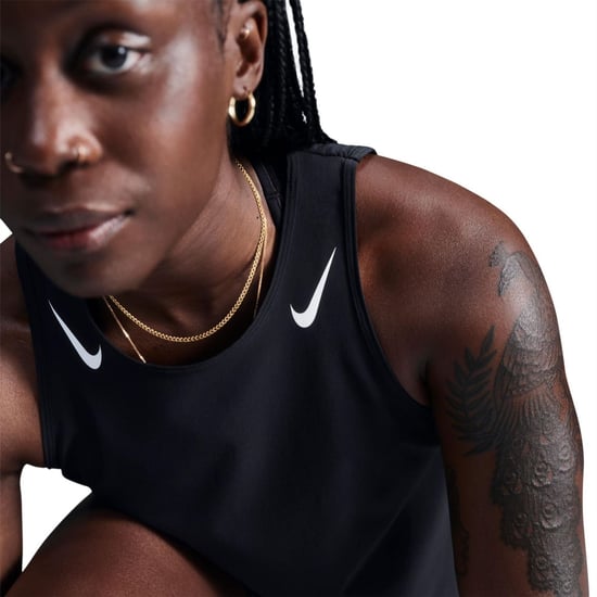 Women's Nike Aeroswift Running Vest in Black/White - Image 4
