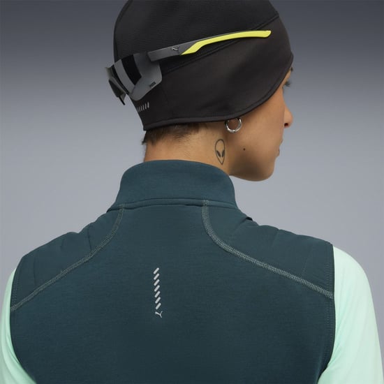 Women's Puma Run Cloudspun Warm Label Vest in Green Terrain - Image 5