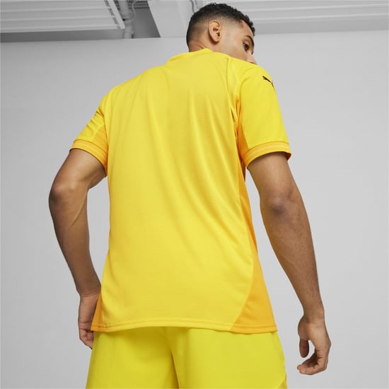 Men's Puma Teamfinal Jersey T-Shirt in Yellow/Black - Image 4
