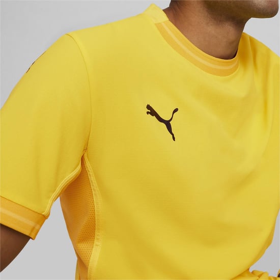 Men's Puma Teamfinal Jersey T-Shirt in Yellow/Black - Image 6