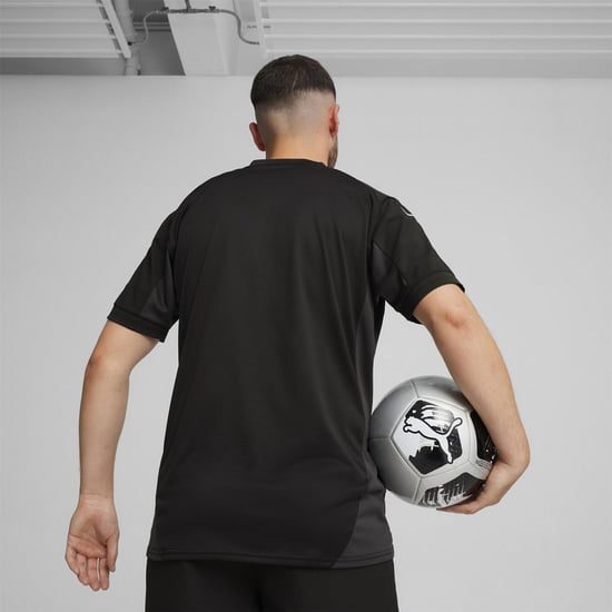 Men's Puma Teamfinal Jersey T-Shirt in Black/White/Gry - Image 4
