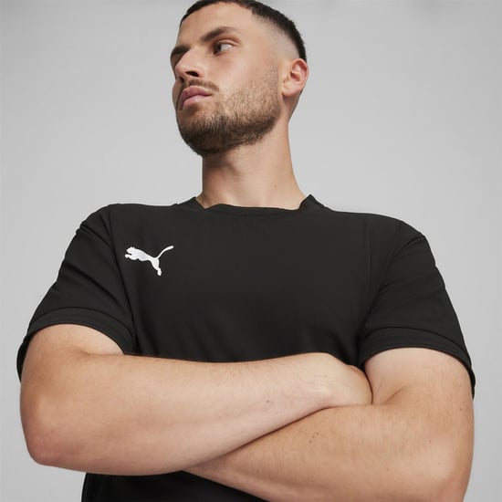 Men's Puma Teamfinal Jersey T-Shirt in Black/White/Gry - Image 5