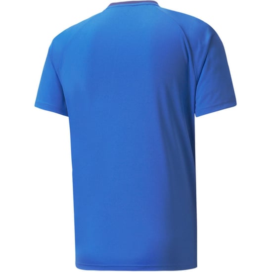 Men's Puma Teamvision Jersey T-Shirt in Blue/Limo/White - Image 2