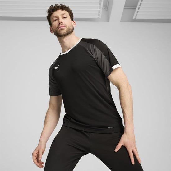 Men's Puma Individualliga Jersey T-Shirt in Black/White/Gry - Image 3