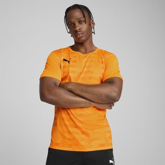 Men's Puma Individualrise Graphic Jersey T-Shirt in Heat Fire - Image 3