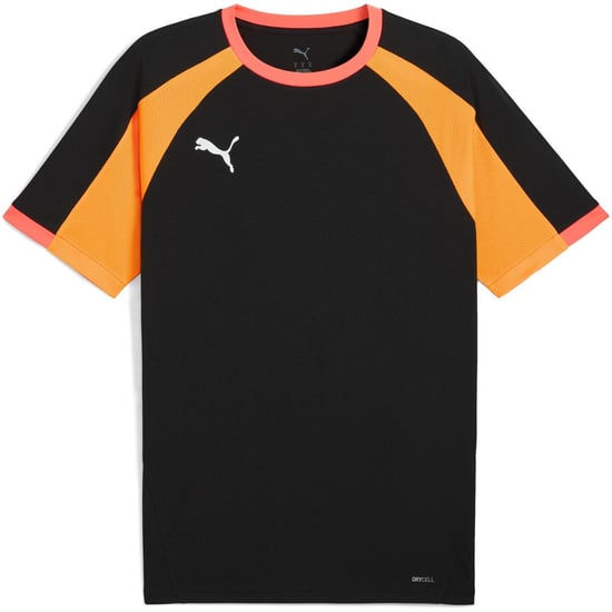 Men's Puma Individualliga Jersey T-Shirt in Black/Heat Fire - Image 1