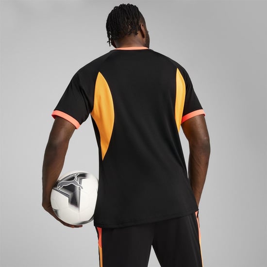 Men's Puma Individualliga Jersey T-Shirt in Black/Heat Fire - Image 4