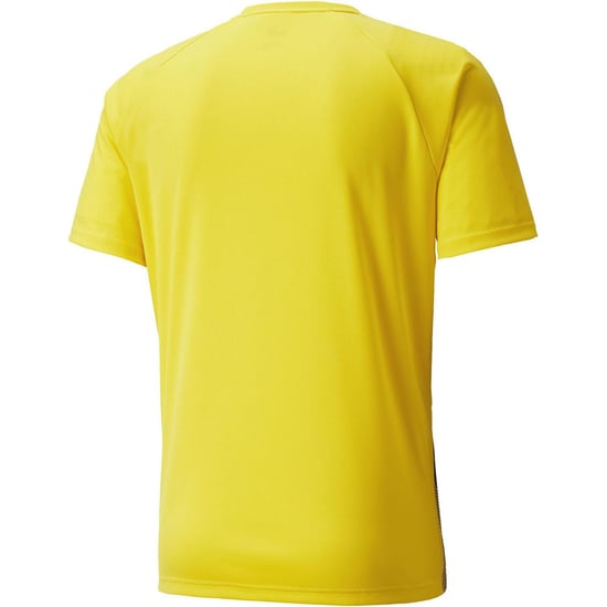 Men's Puma Teamliga Striped Jersey T-Shirt in Yellow/Black - Image 2