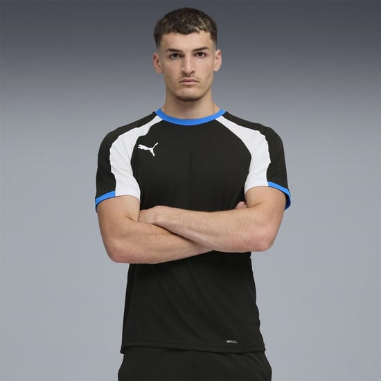 Men's Puma Individualliga Jersey T-Shirt in Black/Wh - Image 3