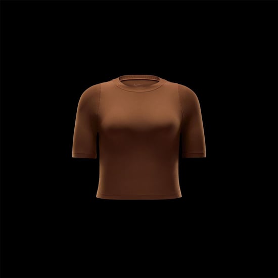 Women's Nike Zenvy Rib Top in Tan/White - Image 5