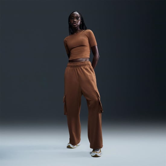 Women's Nike Zenvy Rib Top in Tan/White - Image 6