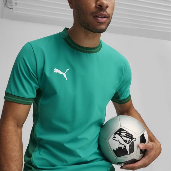 Men's Puma Teamfinal Jersey T-Shirt in Sport Green - Image 6