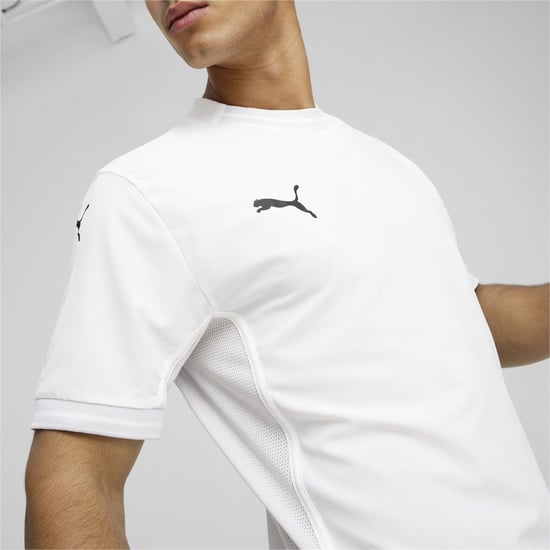 Men's Puma Teamfinal Jersey T-Shirt in White/Bl - Image 5
