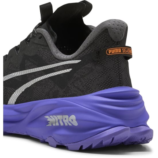 Women's Puma Fast Trac Nitro 3 Wns Trail Running Shoes in Black-Darkam - Image 5