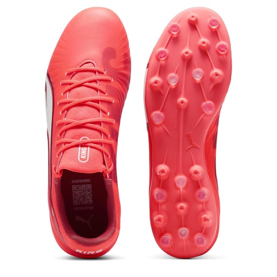 Men's Puma King Match Mg Firm Ground Football Boots in Glowing Red-P - Image 3