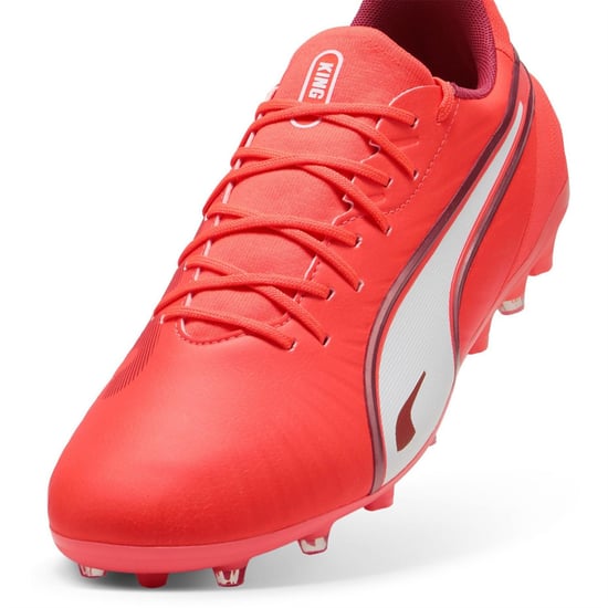 Men's Puma King Match Mg Firm Ground Football Boots in Glowing Red-P - Image 6