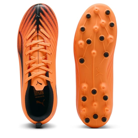 Boys Puma Kids Ultra 6 Play Mg Firm Ground Football Boots in Heat Fire-Bla - Image 2