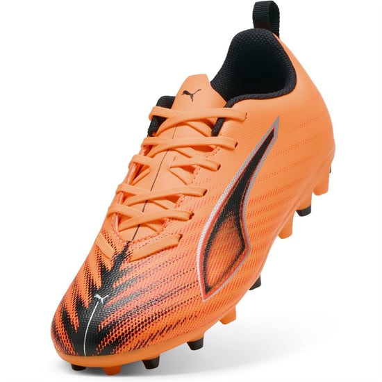 Boys Puma Kids Ultra 6 Play Mg Firm Ground Football Boots in Heat Fire-Bla - Image 5