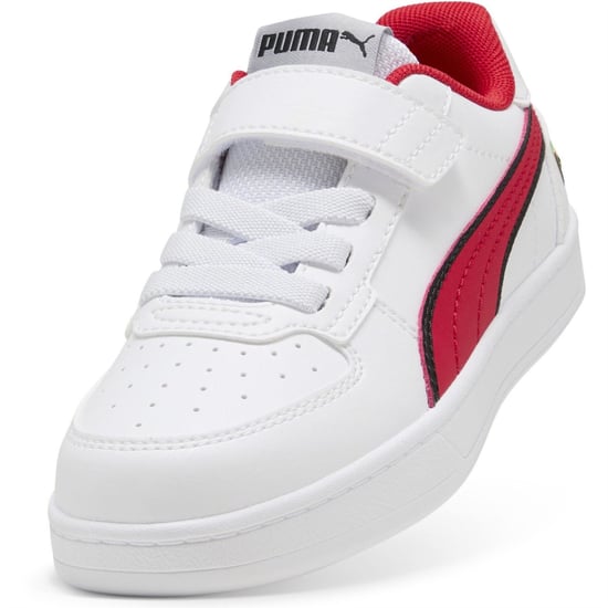 Boys Puma Kids Ferrari Caven 2.0 Low Top Trainers in White-Rosso C - Image 6