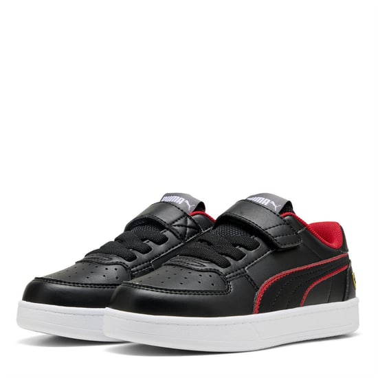 Boys Puma Kids Ferrari Caven 2.0 Low Top Trainers in Black-Rosso C - Image 1