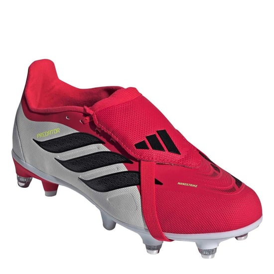 Boys adidas Predator League Soft Ground Football Boot in Lucid Red/Core - Image 3