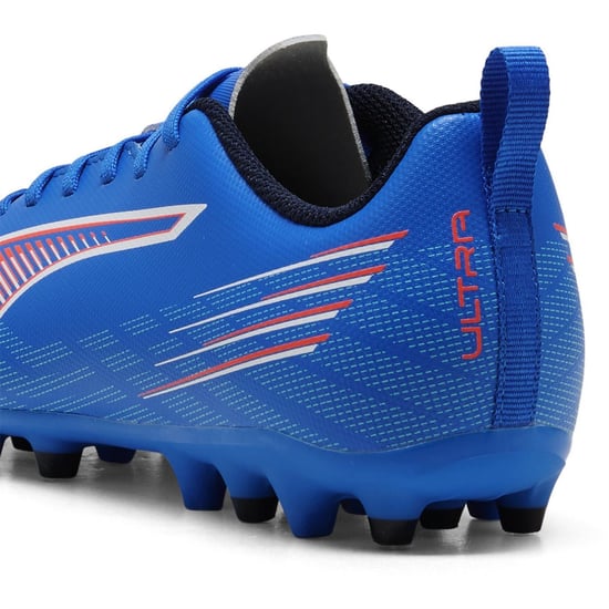 Boys Puma Kids Ultra 6 Play Mg Firm Ground Football Boots in ltrBl-Wht-GlwRd - Image 5
