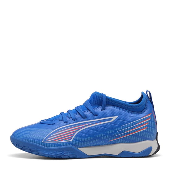 Boys Puma Kids Ultra 6 Match It + Mid Indoor Football Boots in ltrBl-Wht-GlwRd - Image 2