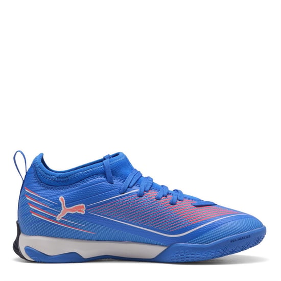 Boys Puma Kids Ultra 6 Match It + Mid Indoor Football Boots in ltrBl-Wht-GlwRd - Image 4