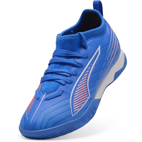 Boys Puma Kids Ultra 6 Match It + Mid Indoor Football Boots in ltrBl-Wht-GlwRd - Image 6