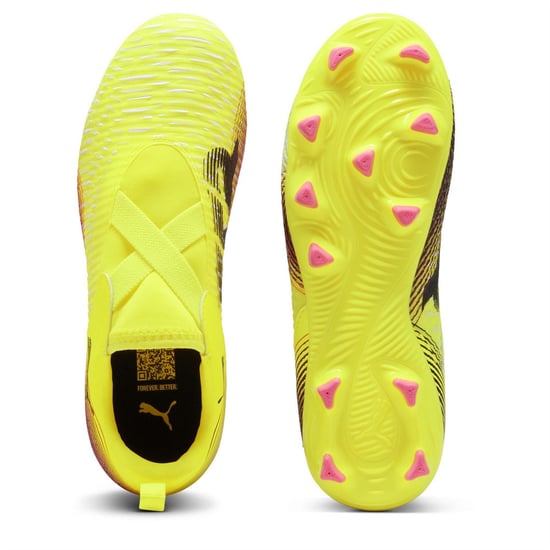 Boys Puma Future 8 Match Ll Fg Ag Jr Firm Ground Football Boots Unisex Kids in Yellow Alert - Image 3