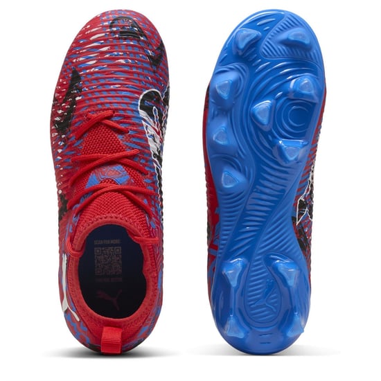 Boys Puma 8 Match Artificial Ground Football Boots Juniors in Red/Blue - Image 3