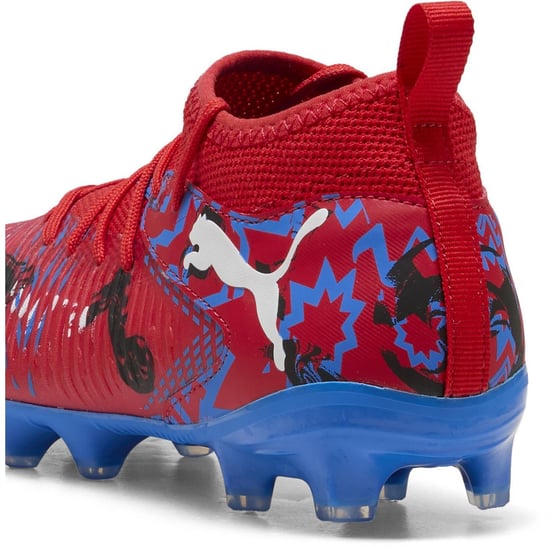 Boys Puma 8 Match Artificial Ground Football Boots Juniors in Red/Blue - Image 5