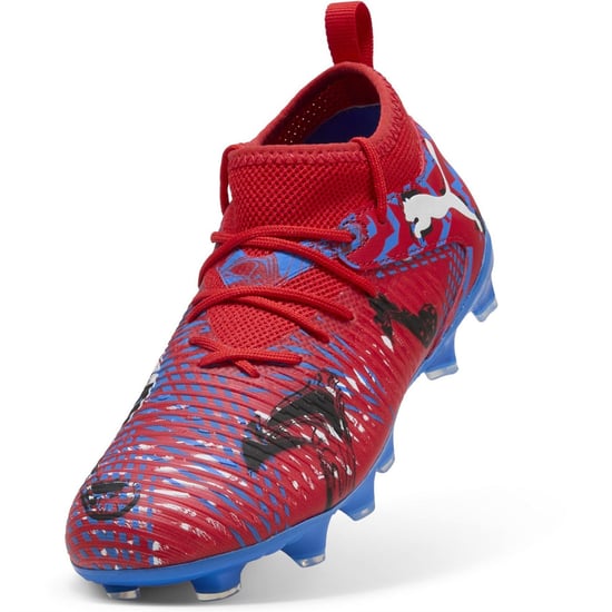 Boys Puma 8 Match Artificial Ground Football Boots Juniors in Red/Blue - Image 6