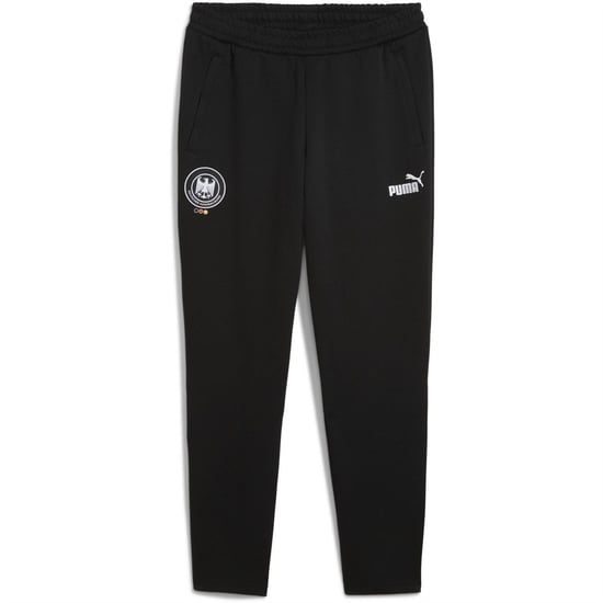 Men's Puma Dhb Archive Track Closed Hem Jersey Jogging Bottoms in Black/White - Image 1